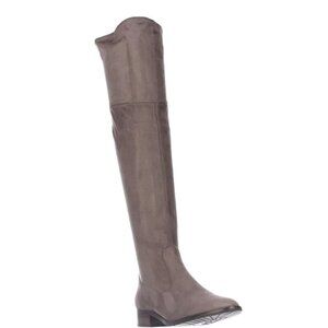 Ivanka Trump Womens Suede Grey Taupe Livi Over the Knee Zip-Up Boots 7